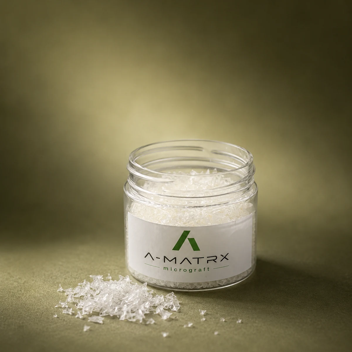 A-MATRX Micrograft jar with dry precision-cut amniotic membrane micrografts